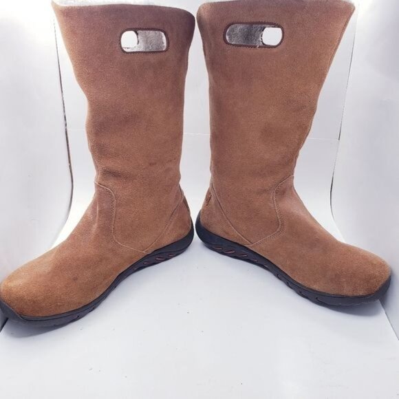 Skechers Descender Chestnut Brown Suede Leather Faux Fur Lined Boots Women's 8 - Picture 9 of 13
